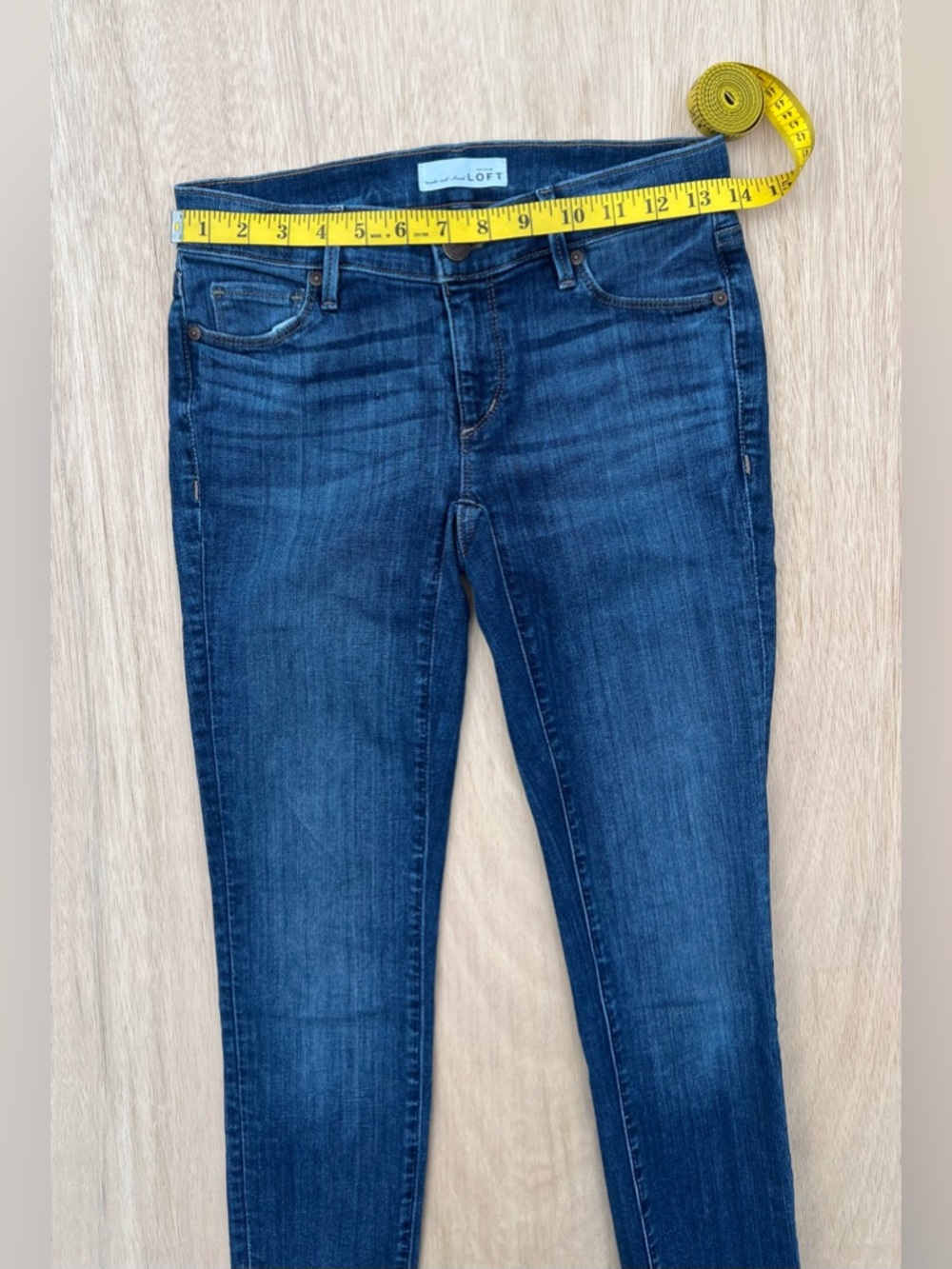 LOFT Y2K Indigo Skinny Stretch Jeans 24 Normcore Midrise Denim EUC Basic Baddie - Picture 5 of 9